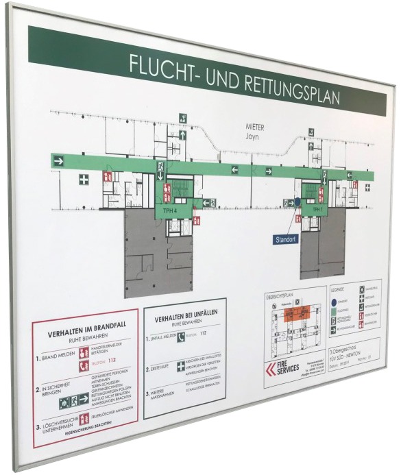 Beschilderung von Flucht- und Rettungswegen